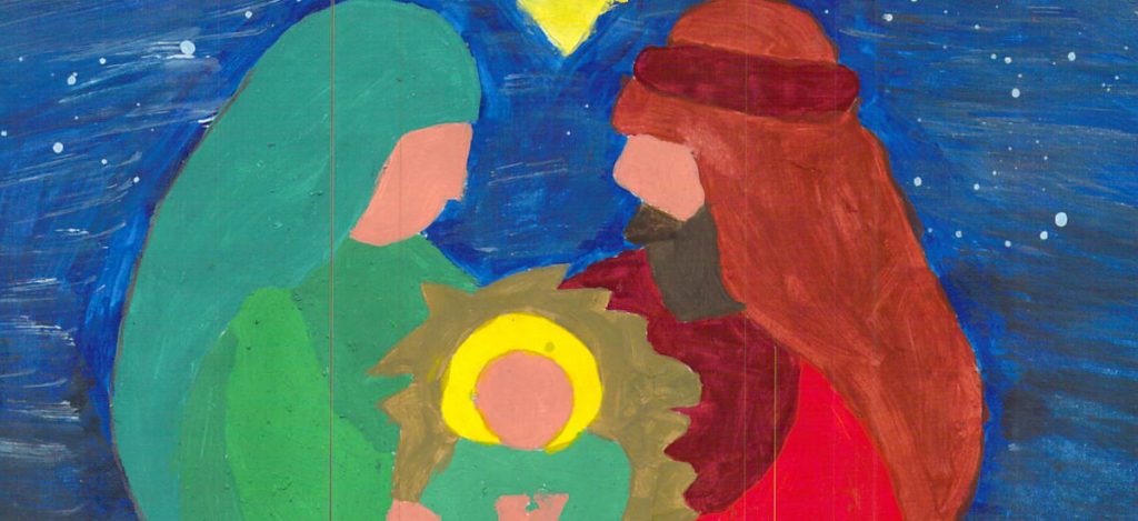 Mary, Joseph and Baby Jesus painted by Vida Mocohan Student Alejandra